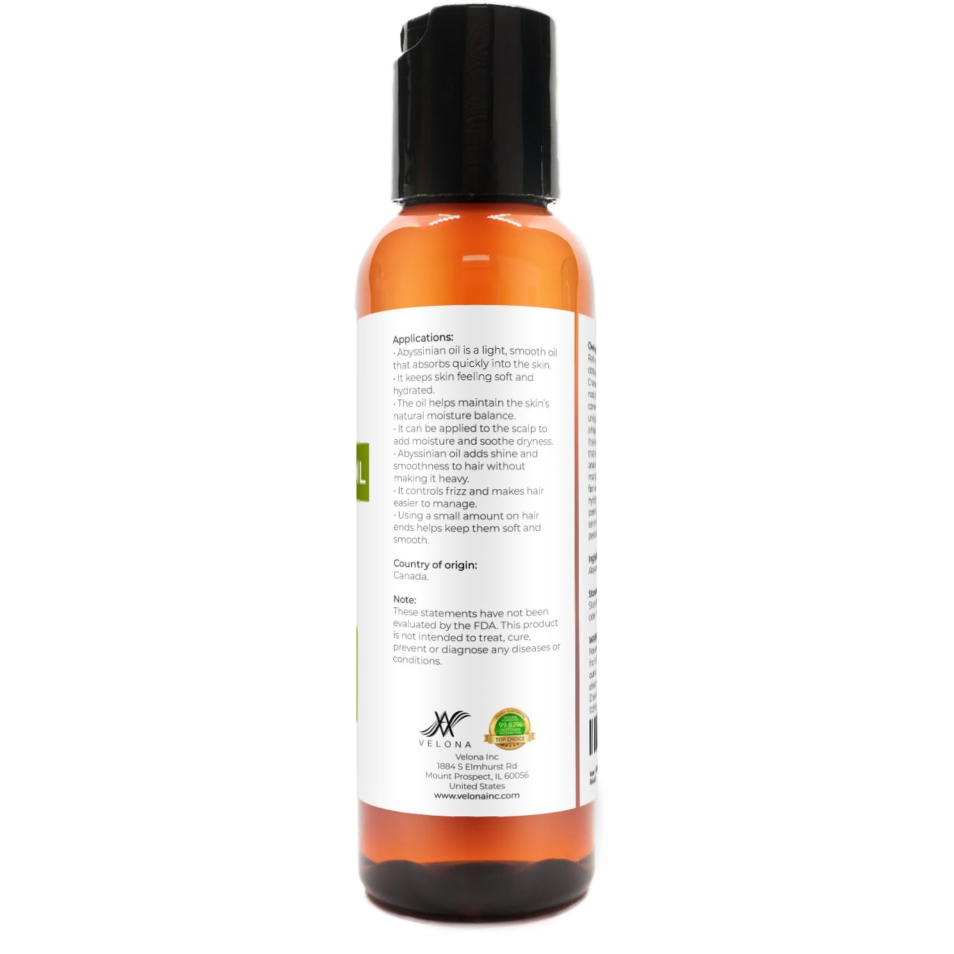 velona Abyssinian Oil 2 Fl Oz | 100% Pure and Natural Carrier Oil | Hair Body Care | Use Today - Enjoy Results product thumbnail 6