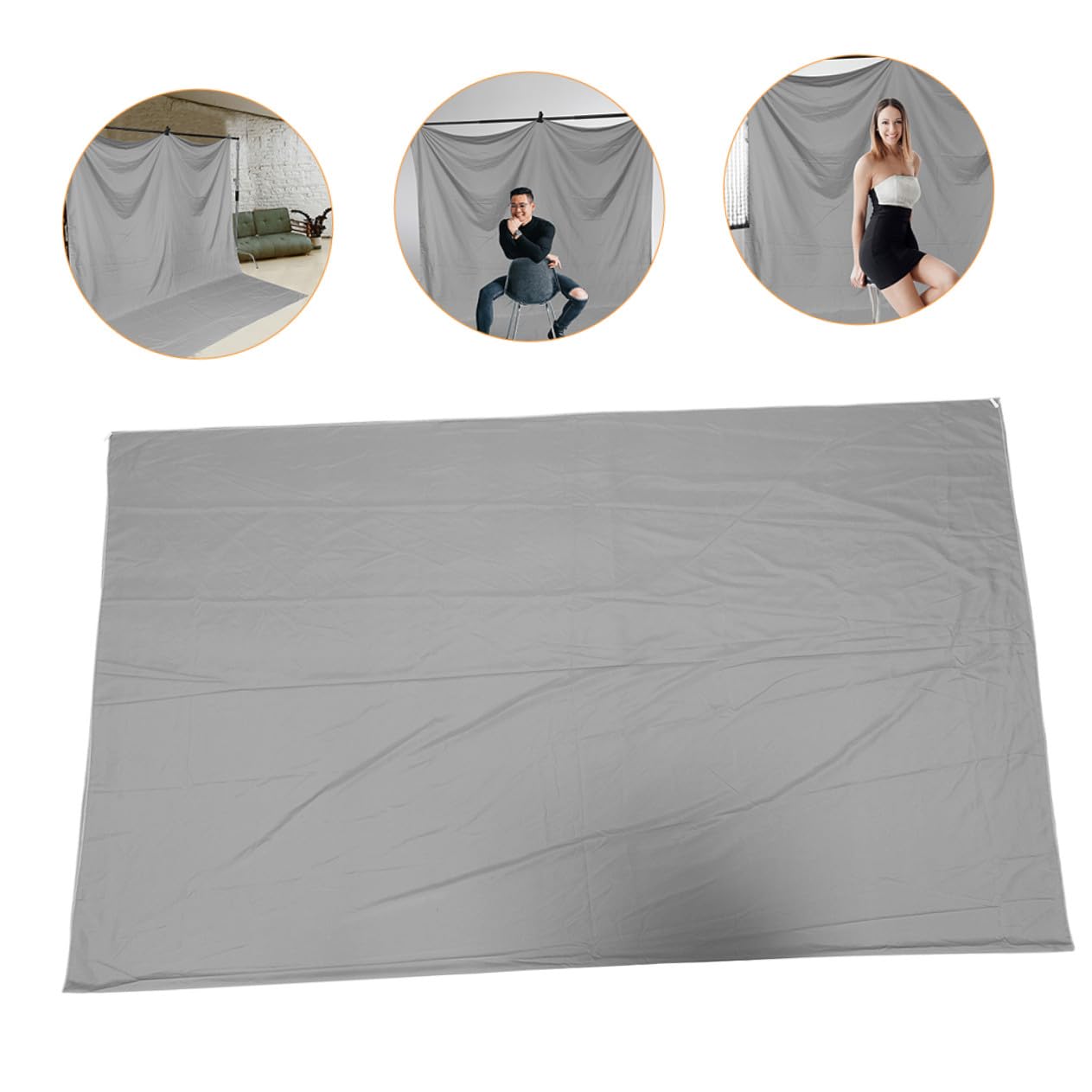 Zerodeko Sfondo per Fotografia Grigio in Cotone Poliestere Spesso, Resistente e Lavabile, per Studio Fotografico e Decorazioni per Banchetti