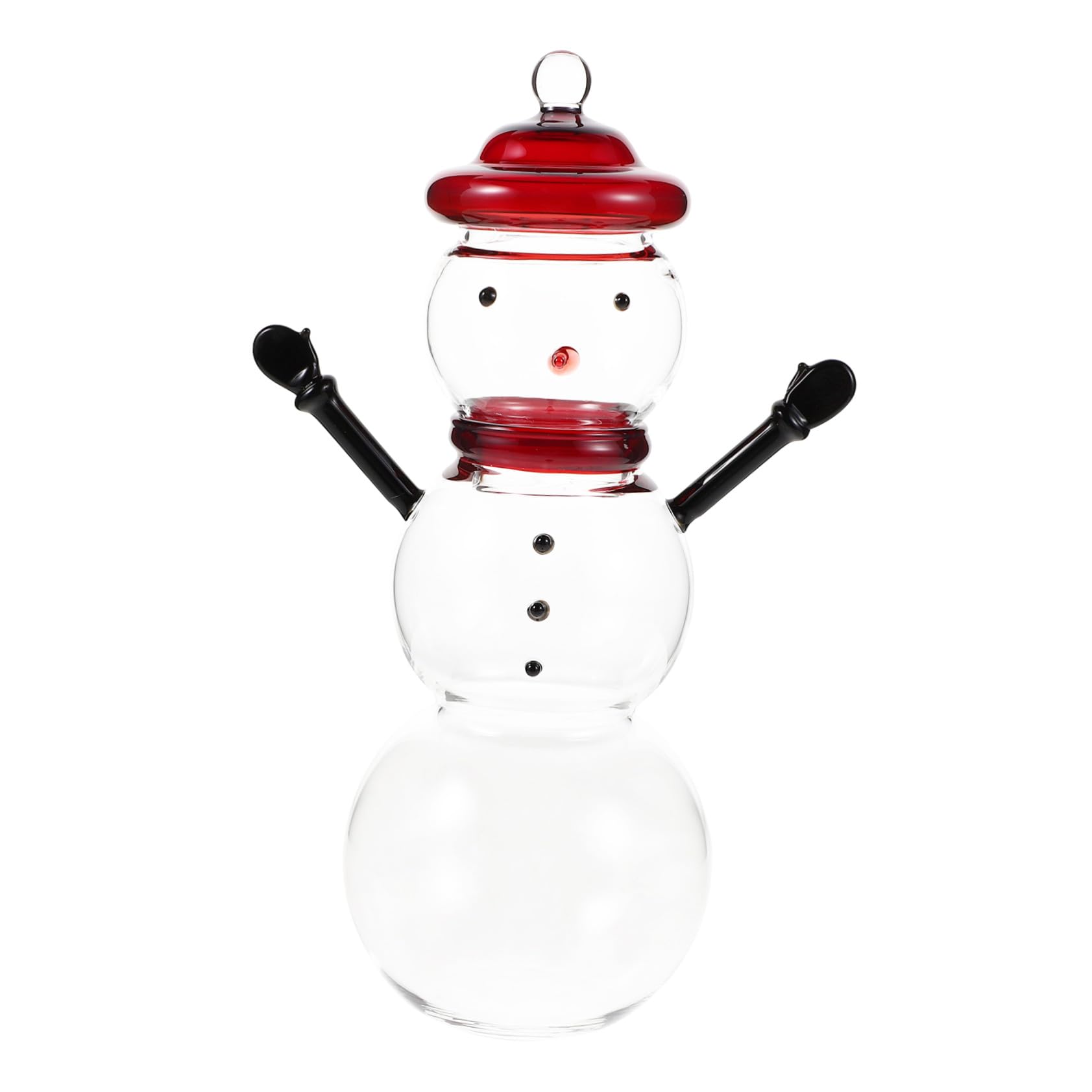 Garneck Bonbonniere avec Couvercle Décoratif Bocal Bonhomme pour Fête de Noël Présentoir à Bonbons Verre