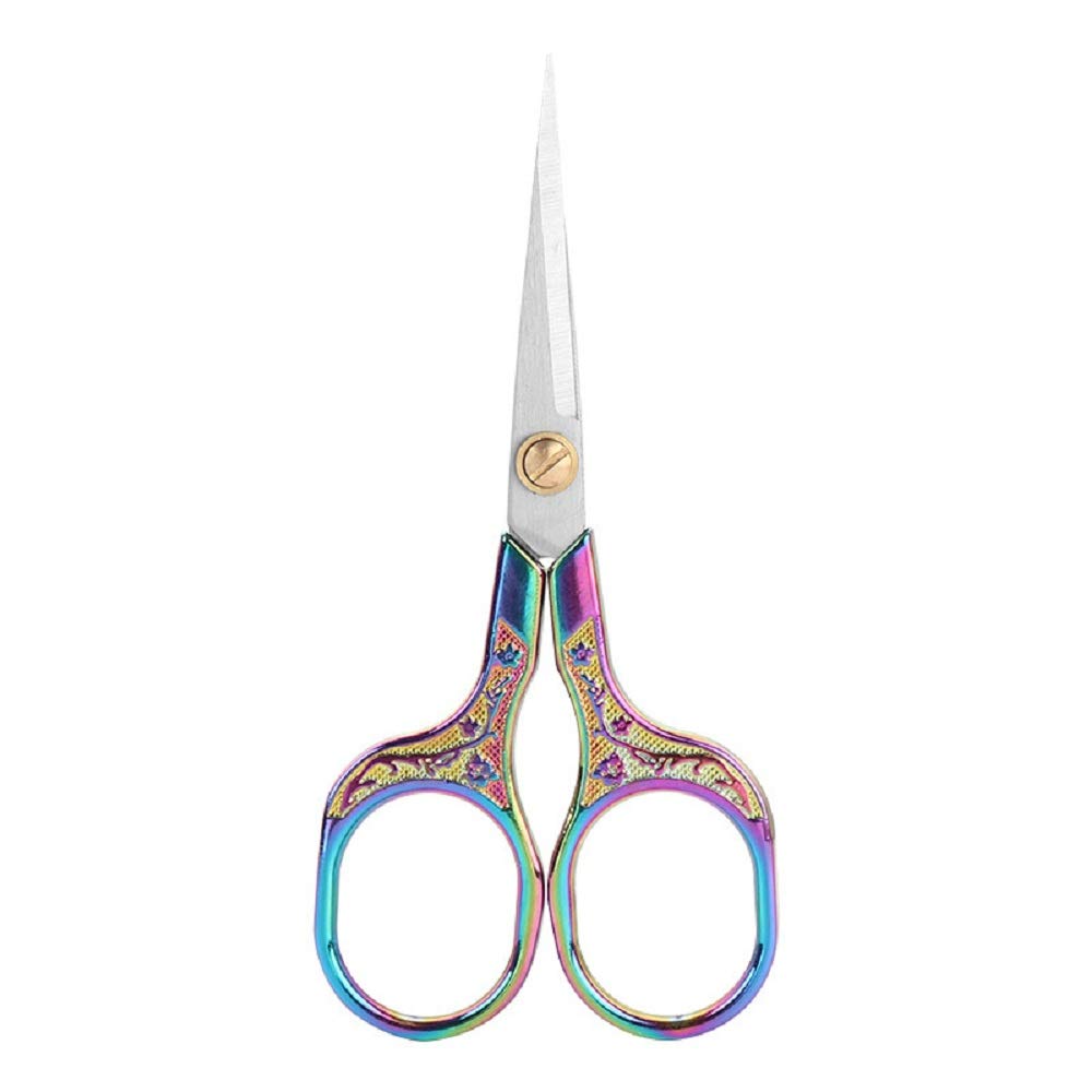 Premium Scissors Multi-purpose Stainless Steel Sewing Fabric Paper Cutting Shears Professional Crafting - 5 Inch Rainbow