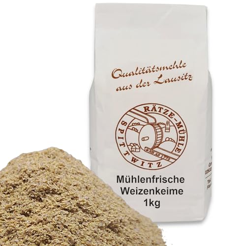 Mühlenfrische Weizenkeime 1000g roh frisch verarbeitet durch Rätze-Mühle 100% regional und naturbelassen 1-kg