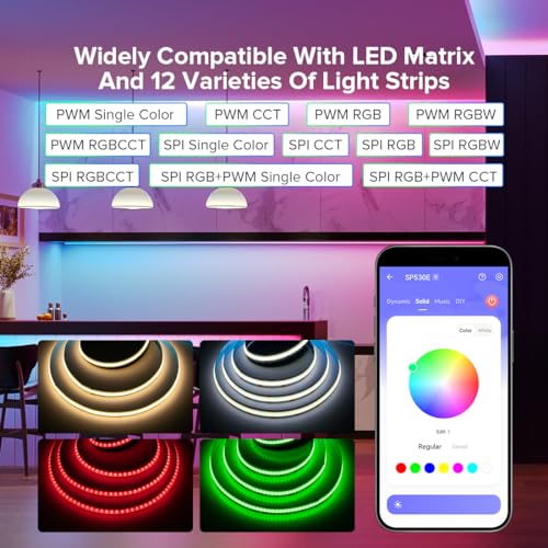 Tira LED RGB direccionable WS2812B 2 m 160 LED/m miniatura 5