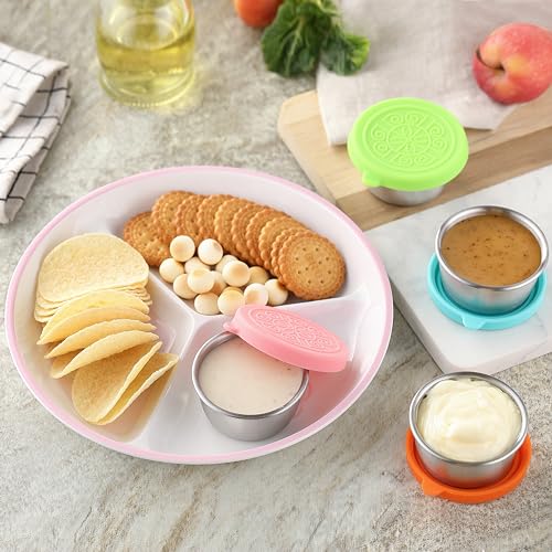 Mongsew SALAD DRESSING CONTAINER To Go, Small Condiment Containers With Leakproof Silicone Lids, Stainless Steel Condiment Containers For Lunch Bento Box thumb #6