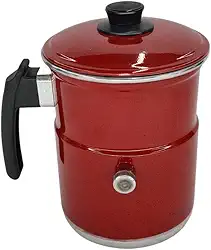 Leiteira, Fervedor de Leite com Apito 1,0L na cor vermelha.