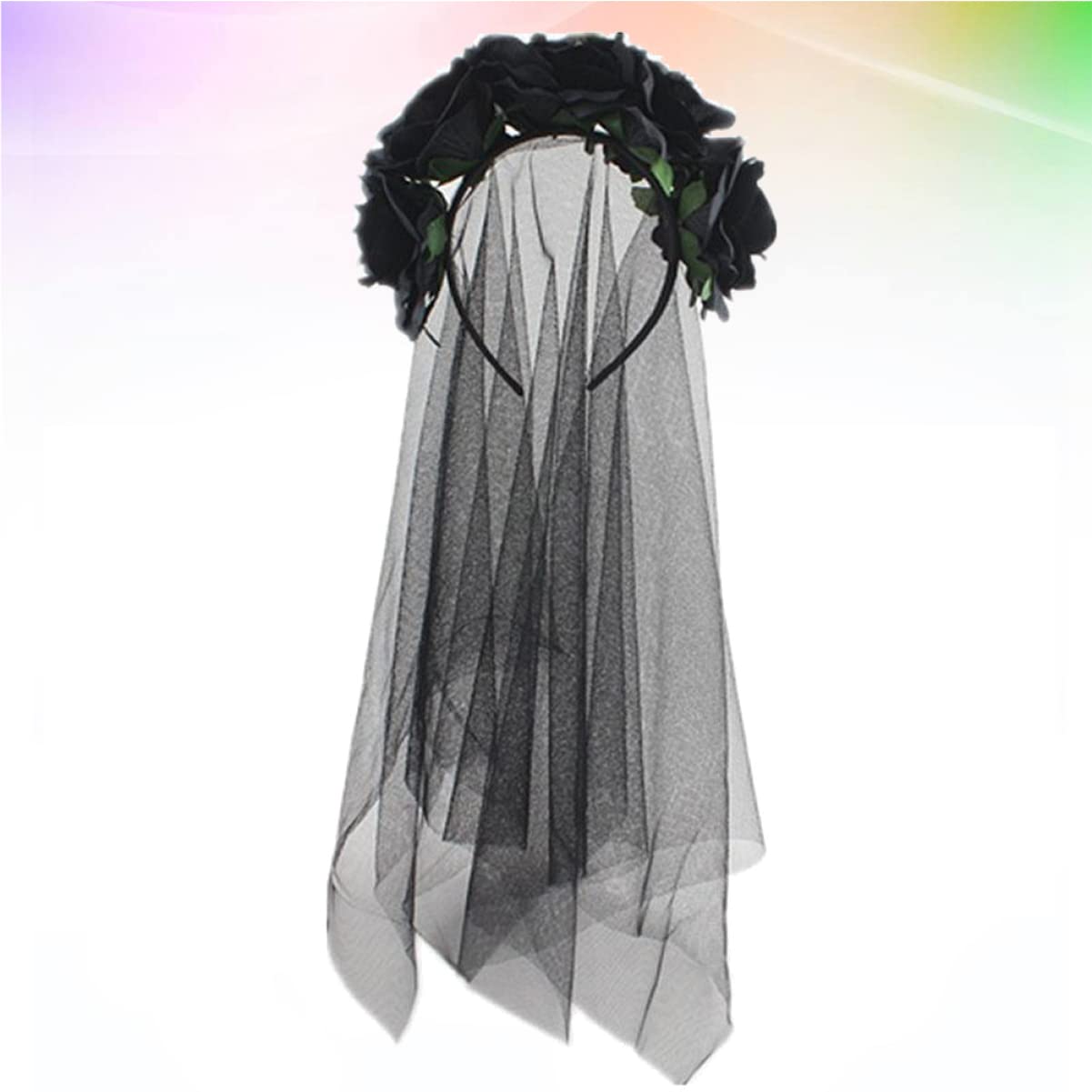 FOMIYES 3 Piezas Diademas De Halloween Para Mujer Velo De Diadema Velo Tocado De Velo Gótico Velo De Decoración Rosa De Halloween Venda Víspera De Todos Perder Flores