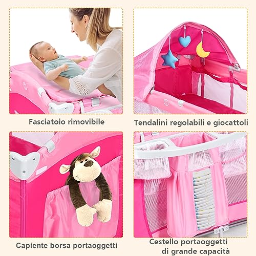 COSTWAY Lettino da Viaggio, Culla Neonato