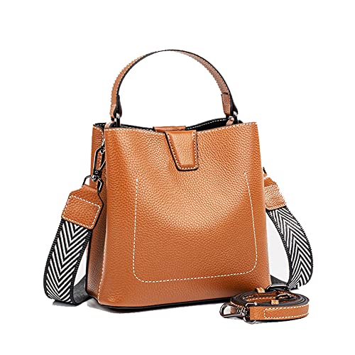 ANNI RIEL Bolsa feminina de couro legítimo, bolsa tiracolo grande, bolsa de ombro, bolsa feminina, Marrom