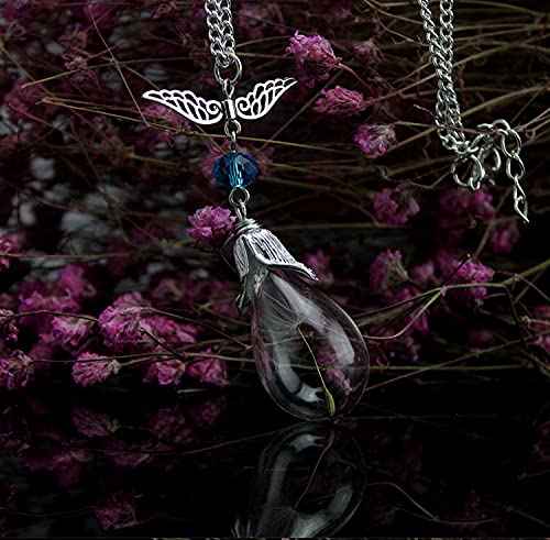 J.c Arts Real Dandelion Wish Sterling Silver Chain Necklace Make A Wish Real Dandelion Seed Pendant Necklace Dried Pressed Flower Charms Pendant Necklace #TOP5