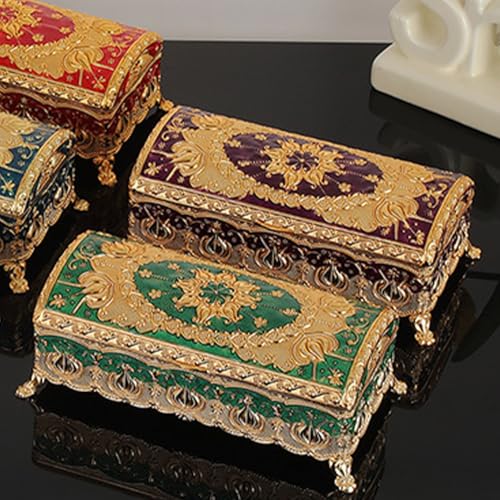 Boîte à bijoux rectangulaire émaillée couvercle charnière métal bagues