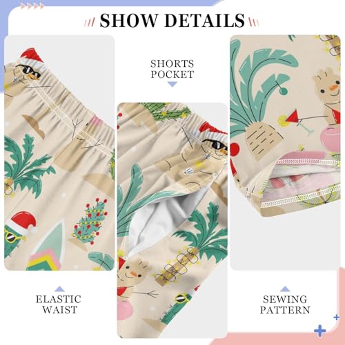 Aloha Xmas Snowman Boys Long Pants Soft Trousers Elastic Waist Kids Lounge Bottoms with Pockets S-XL4