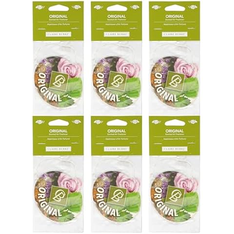 Claire Burke Car Air Freshener, Original Scent, Hanging Car and Home Air Freshener, Pack of 6 Cover