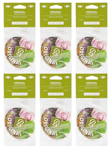 Claire Burke Car Air Freshener, Original Scent, Hanging Car and Home Air Freshener, Pack of 6