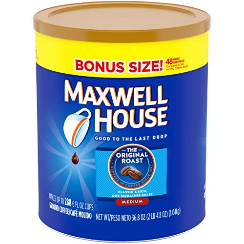 Maxwell House The Original Roast Medium Roast Ground Coffee Bonus Size, 36.8 oz Canister