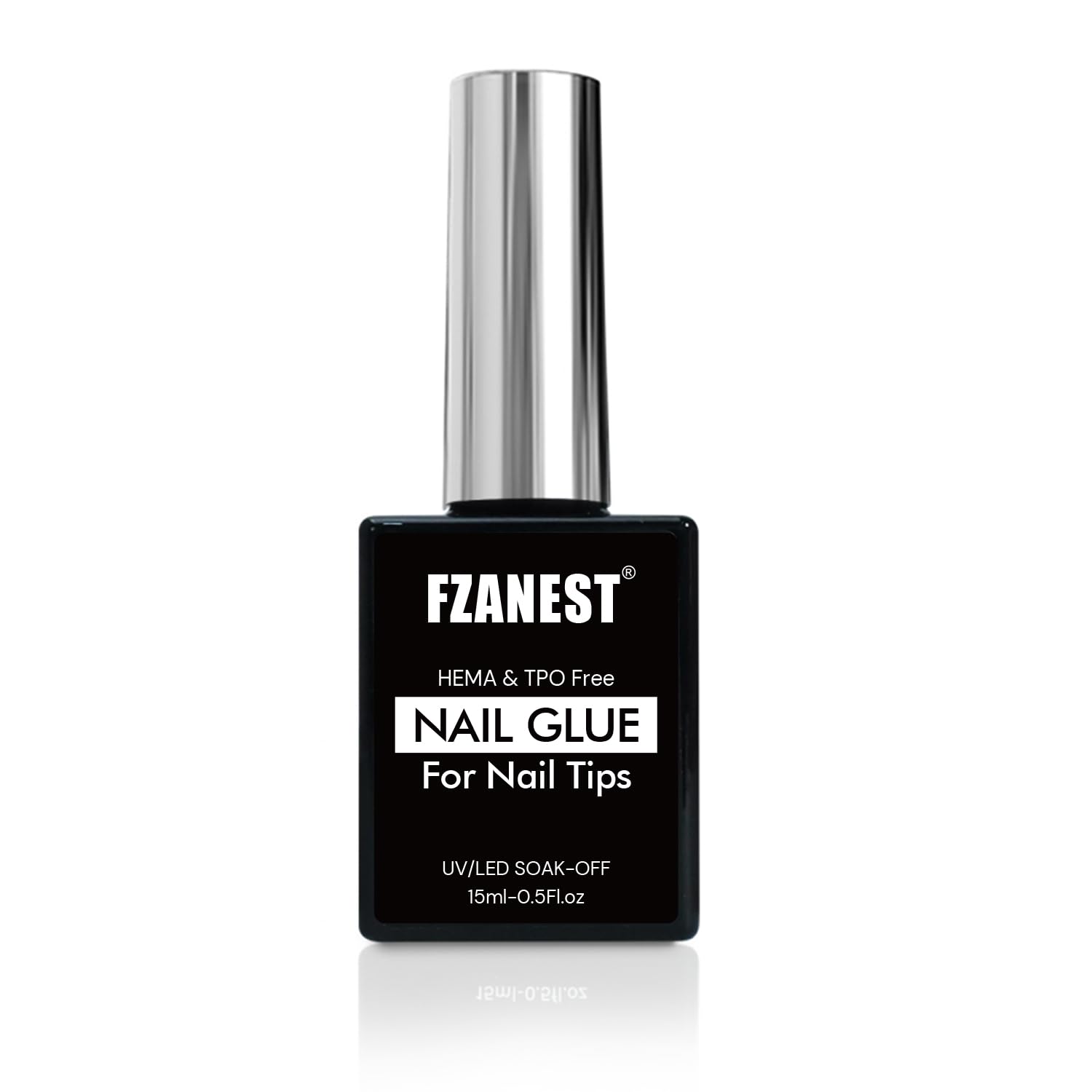 FZANEST Nail Glue Gel for False Tips and Clear Acrylic Nails, Hema-free Tpo-free 3 in 1 Base Coat and Builder Gel and Nail Glue, Long Lasting Curing Needed UV Extension Glue for Press on Nails