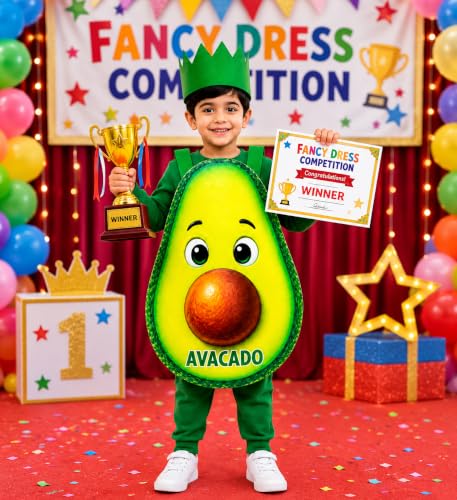 Image of Raj Costume Kids Fruit & Vegetable Fancy Dress Costume | Soft Felt Fruit and Vegetable Cutout Costume for Boys & Girls | School Annual Function