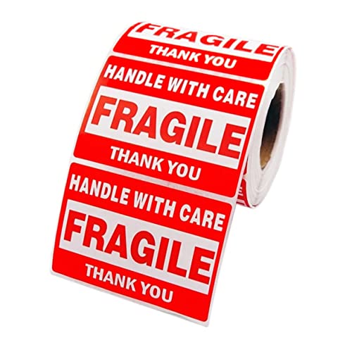 OFFSCH 500pc Fragile Shipping Stickers Sticky Labels to Write on Self-Adhesive Fragile Labels