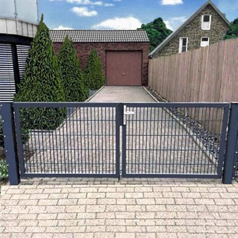 Doppelflügeltor Einfahrtstor Gartentor Matten-Tor Hoftor Anthrazit 350cm x 123cm Cover