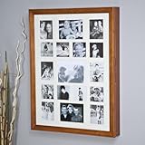 Collage Photo Frame Wooden Wall Locking Jewelry Armoire - 23W x 30H in.