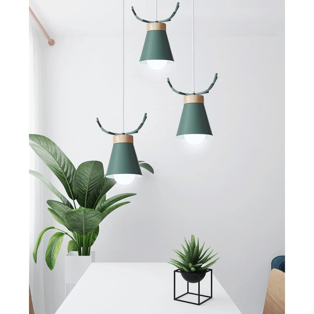 RCIDOS Con Luces Colgantes con Decoración De Astas. Pantalla Luz Techo Industrial Moderna Lámpara Colgante Creativa De Un Solo Cabezal E27 Lámpara Suspensión Elegante Pastoral para Restaurantes
