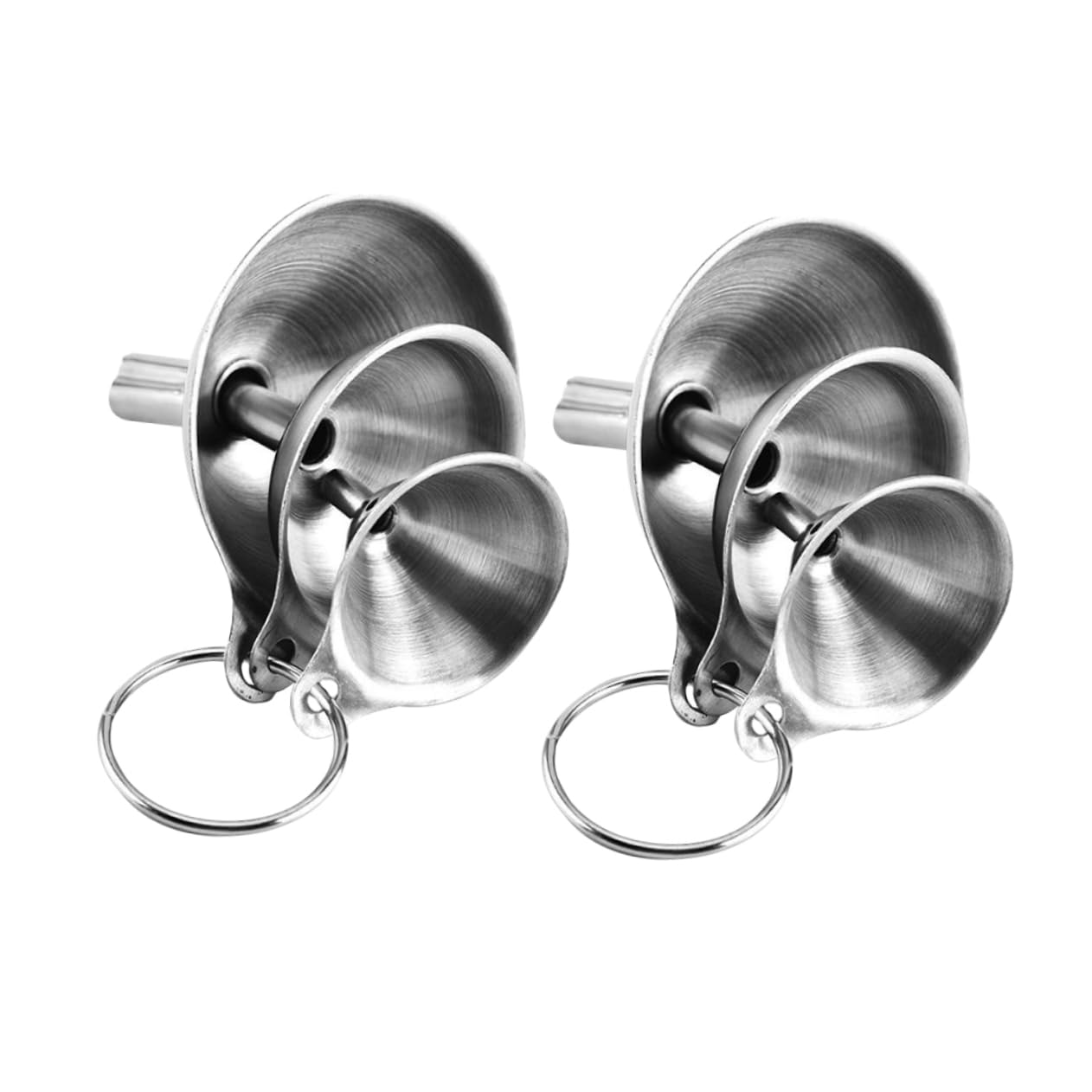 SOLUSTRE 4sets Imbuto in Acciaio Inossidabile Funnel Per Cucina Con Design Tre Per Trasferire Liquidi Spezie e Oli Facile Da Riporre e Resistente Alla
