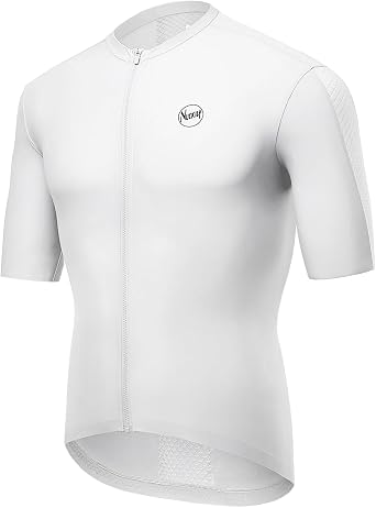Mens Cycling Jersey Short Sleeve Biking Shirt Road Riding Bicycle Jersey with Pockets, Breathable & Lightweight
