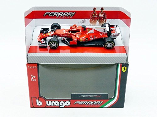Bburago 2017 Ferrari Racing Formula 1 SF70-H Sebastian Vettel #5 1/43 36805 SV Toy, Red