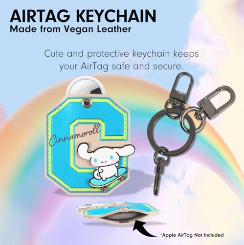 Image of Sonix x Sanrio Character Keychain Case Compatible with Apple AirTag | Protective AirTag Cover Keychain | College Letters Cinnamoroll
