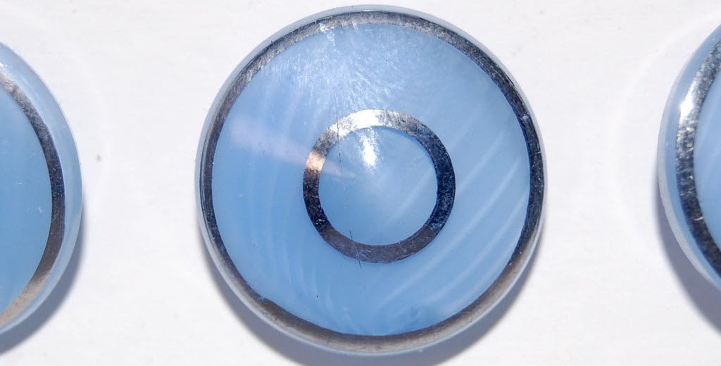 6 pcs 6 pcs Czech Glass Hand Made Button Knob, 18 mm, Kb 15 (KB-15), 18 mm, Glass, Czech Republic