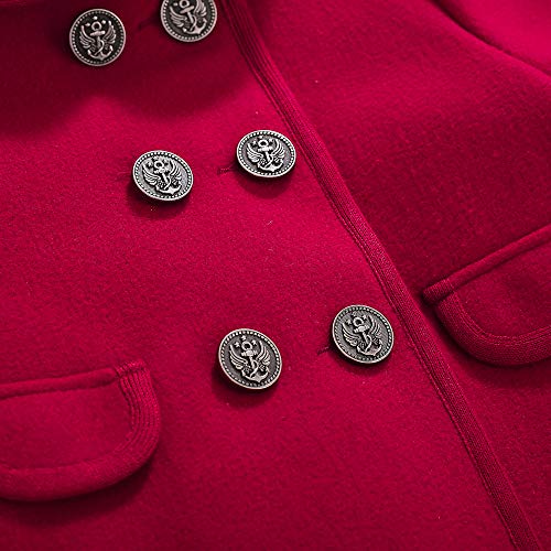 Pettigirl Little Girls Vintage Red Long Winter Jacket Coats Toddler Kids Warm Woolen Overcoat4