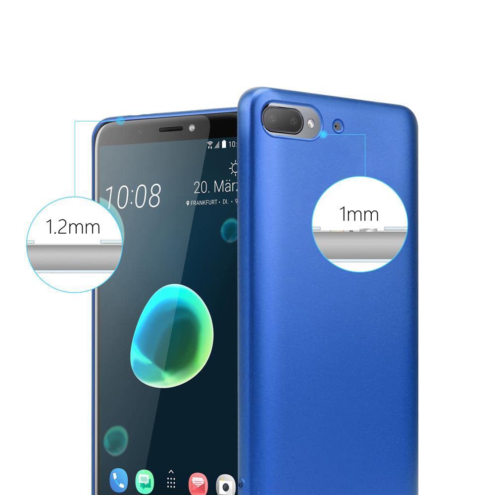 Cadorabo Custodia Rigida Per HTC Desire 12 PLUS – Cover Sottile Antiurto In Plastica, Colore Argento Metallizzato