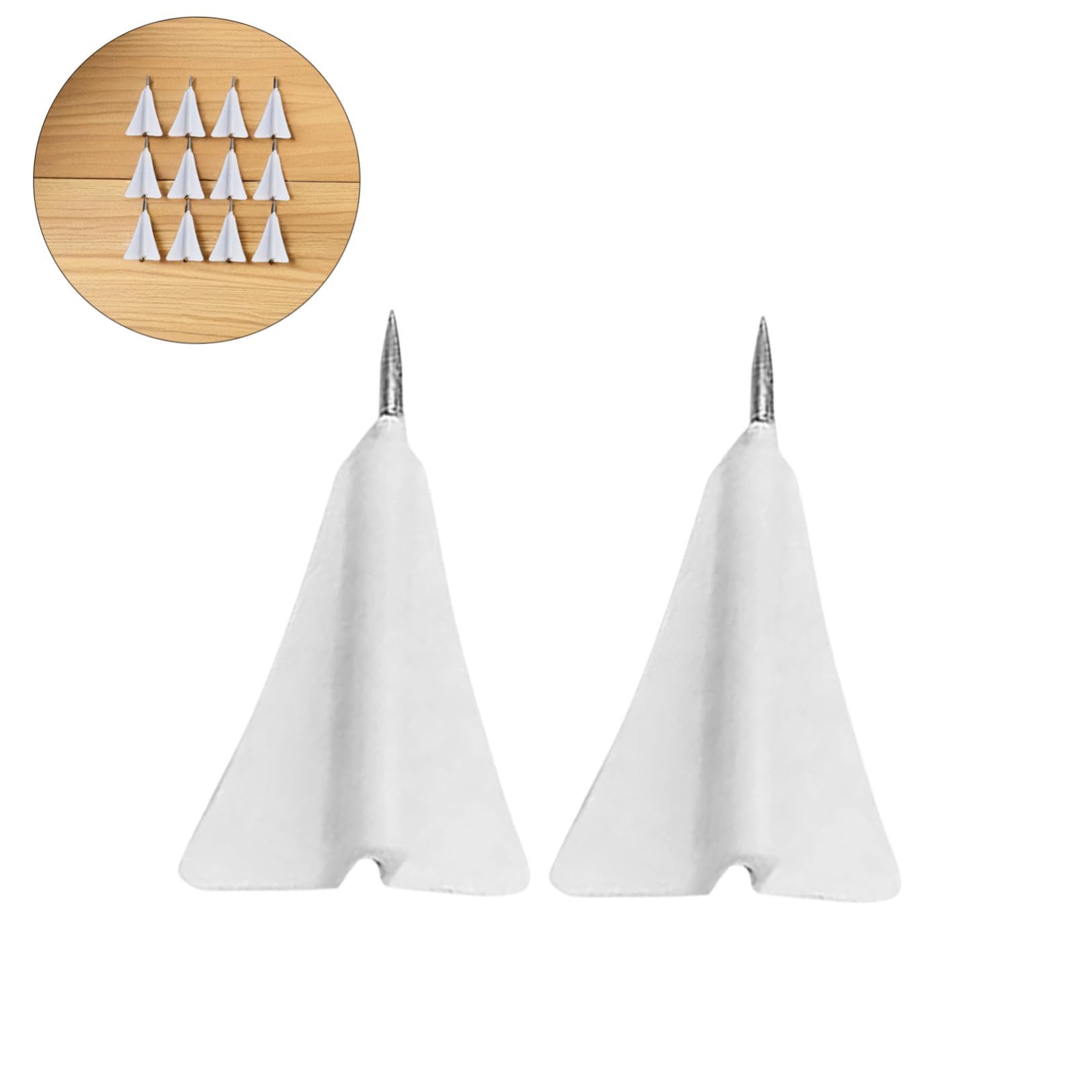 Punaises Avion 12Pcs Goupille de Poussée Remplaçable Blanc ABS Acier, pour Marqueurs de Carte et Tableau Liège, Décoration Murale Créative