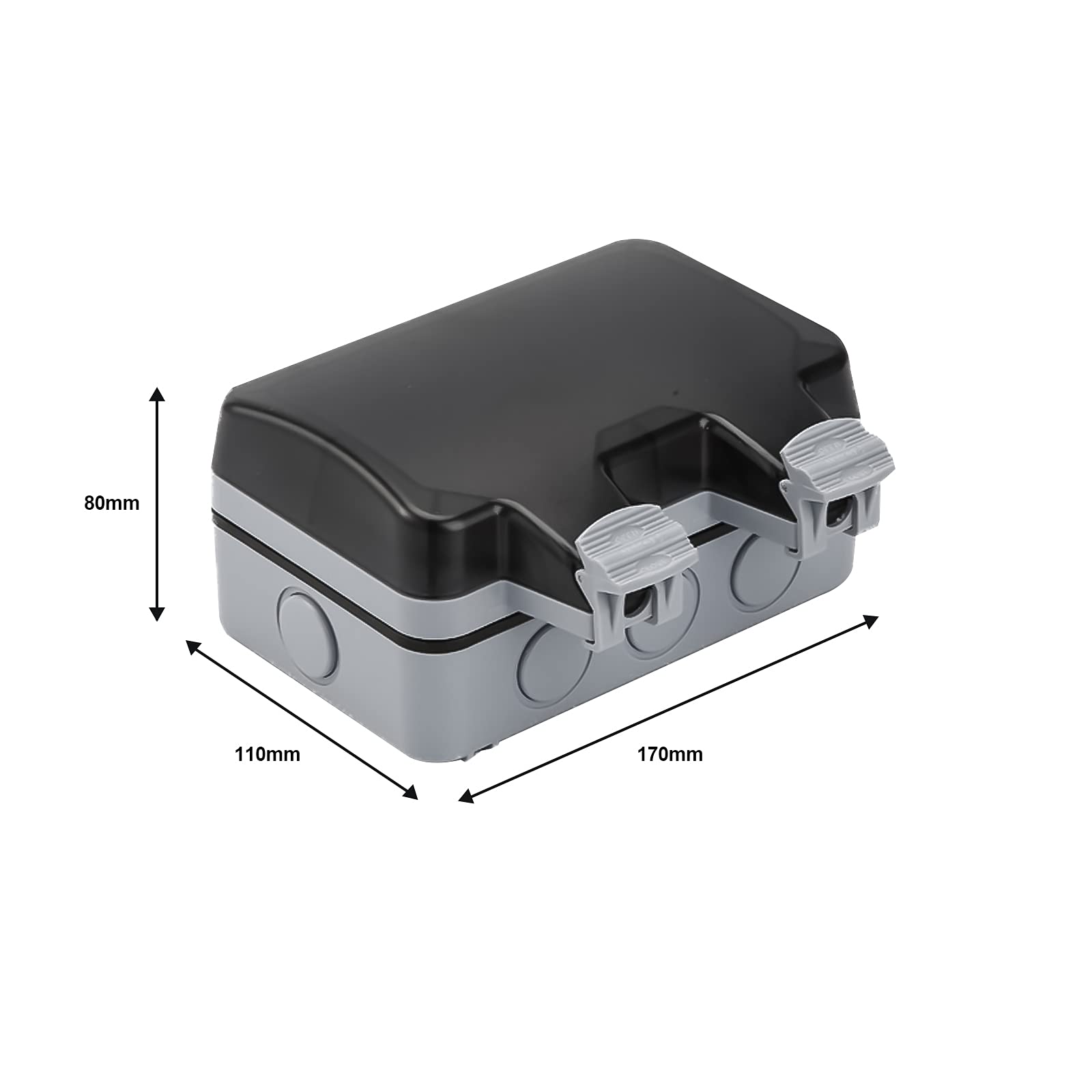 Gniazdko zewnętrzne z interfejsem USB, do użytku na zewnątrz, klasa wodoszczelności IP66, do użytku na zewnątrz, z klapką (bez kabla)