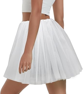 Women's 5-Layer Tulle Tutu Skirt, Adult Dance Ballet Tulle Dress,Teens Halloween Cosplay Running Tutu