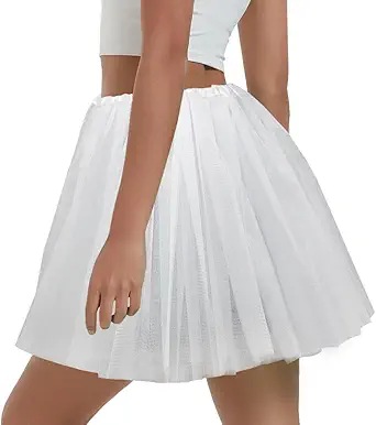 Women's 5-Layer Tulle Tutu Skirt, Adult Dance Ballet Tulle Dress,Teens Halloween Cosplay Running Tutu