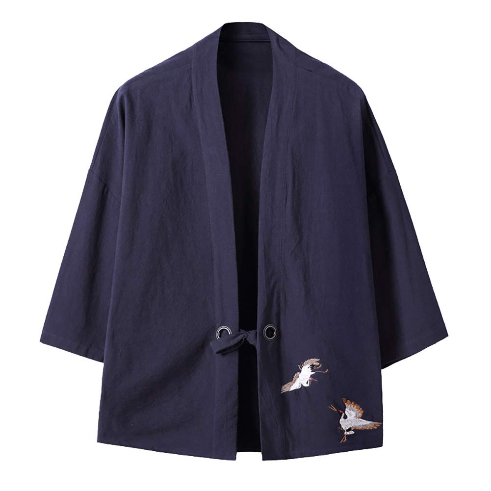 Męskie Baggy Kimono z Nadrukiem Płaszcz Haori Kurtka Przejściowa Japonia Happi