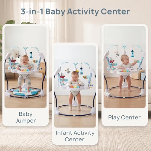 Image of AskCat Baby Activity Center Jumper Interactive Activity Jumper Play Center with Infant Toys, 360 Rotating Seat