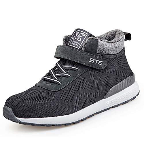 [ZanYeing] クッション性抜群 ウォーキングシューズ 裏起毛 メンズ レディース 綿靴 アッパーＭＩＸニット 撥水 超軽量 スノーシューズ 透湿性 防滑 介護シューズ ケアシューズ リハビリ靴 スポーツシューズ スニーカー グレー 26.5