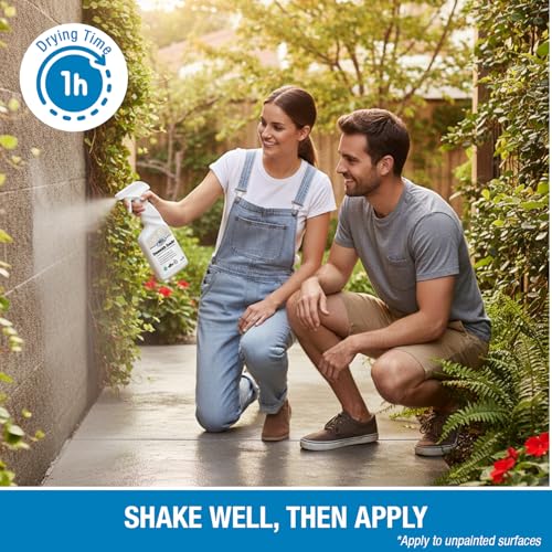 Image of Rain Guard Concrete Sealer Spray 16 oz | Ready to Use | Natural Finish | Deep Penetrating Protection Against Water and Salt Damage for All Concrete Surfaces | Silane /Siloxane Waterproofer