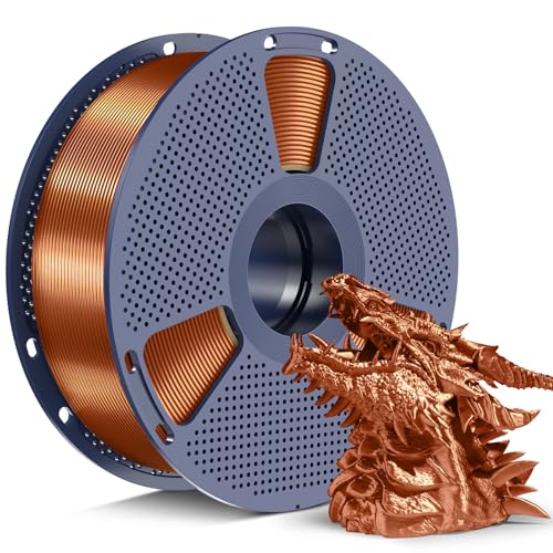 SUNLU Silk PLA+ Filament 1.75mm Bronze Color Chrome Like Gloss Finish Smooth Silk Texture Upgraded Formula for Stable Printing 1kg(2.2lbs) PLA Plus 3D Printer Filament Copper