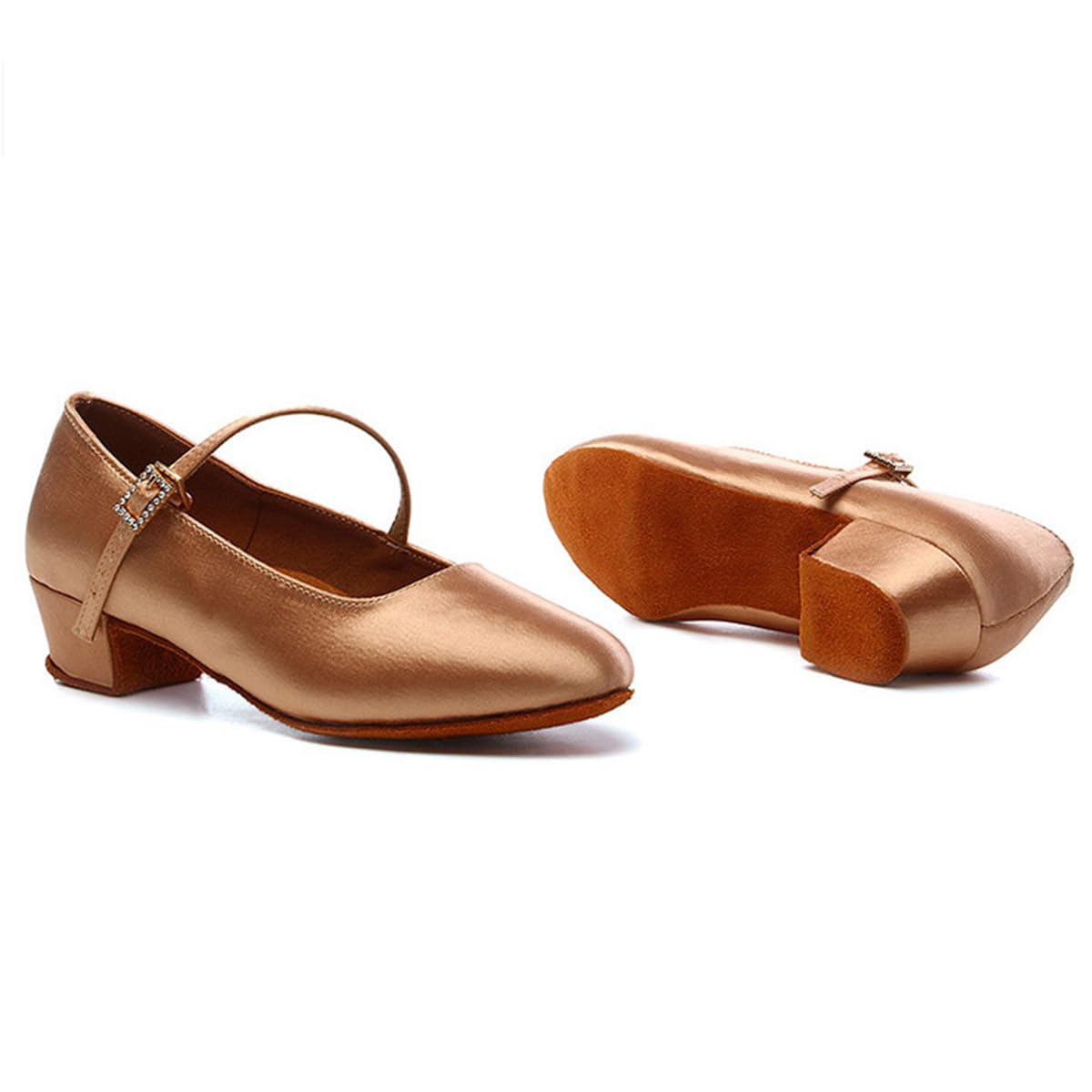Zapatos de Baile Latino Mujer Cerrados Tango Zapatos de Baile Tango Salsa Bachata Moderno Vals con Tacón de 3.5cm Suela de Ante