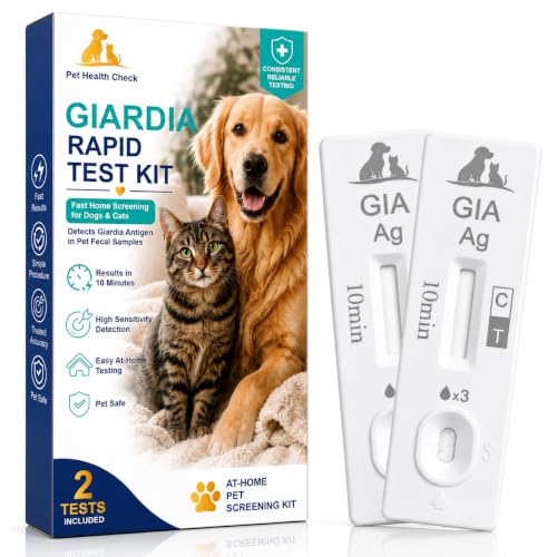 2 Counts Giardia Test Kit for Dogs & Cats At-Home Fecal Test Kit