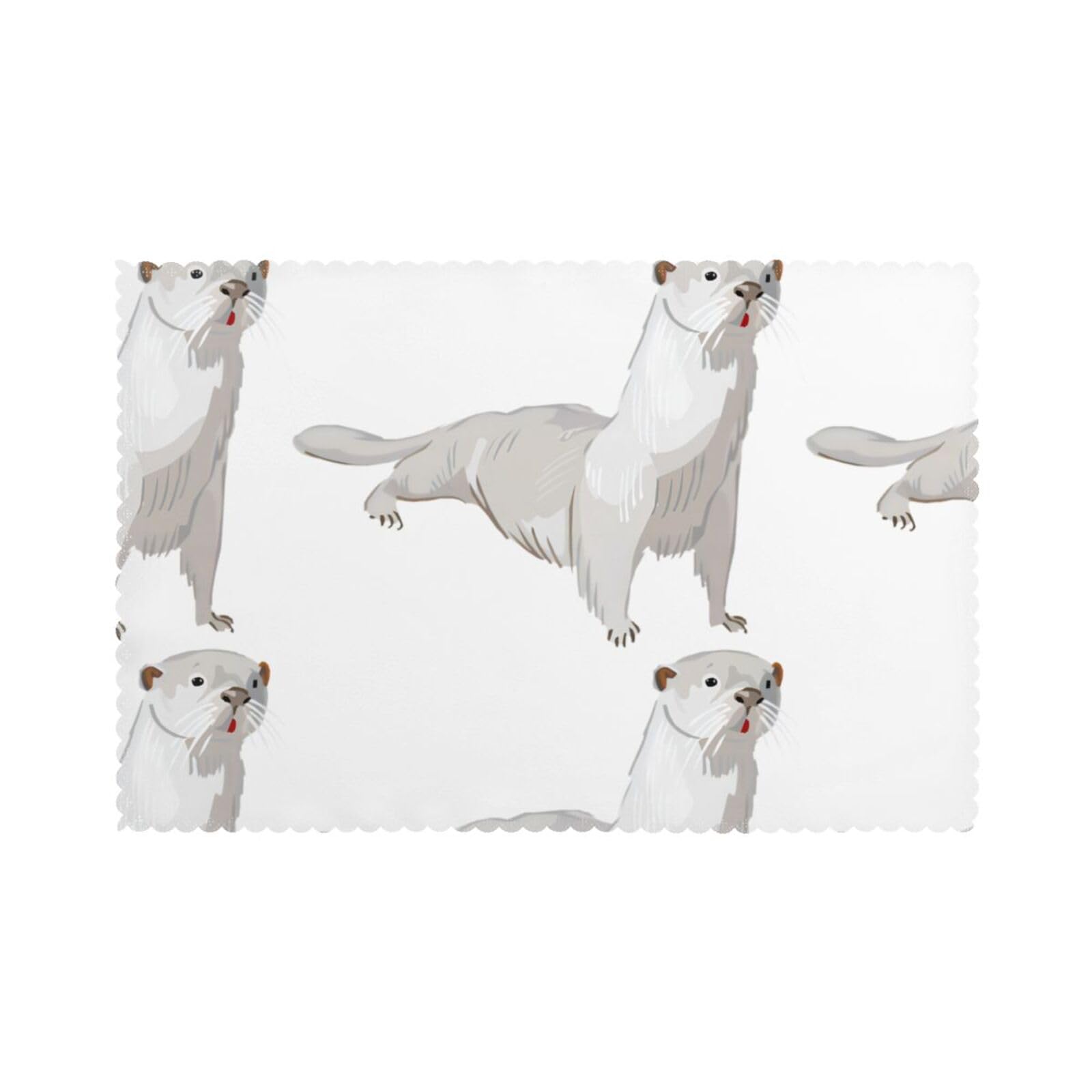 YYHHAOFA Otter Prints Placemats Set of 6 12x18in – Create Cozy Table Settings for Everyday Moments & Special Gatherings