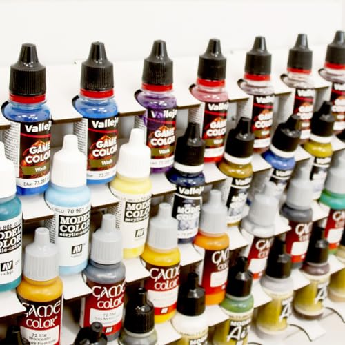 Image of Hartem - Paint Organizer | Wall-Mounted Acrylic Holder for Model Paints & Brushes | Acrylic Paint Rack Stand for Miniature Painting | Holds 43 Bottles 0,57 or 0,60 fl oz