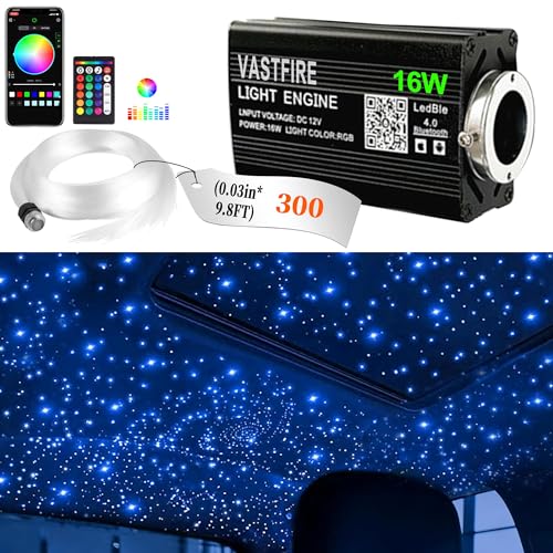 Starlight Headliner Kit 16W Star Lights for Truck and car 0.03in × 9.8ft Fiber Optic Strands