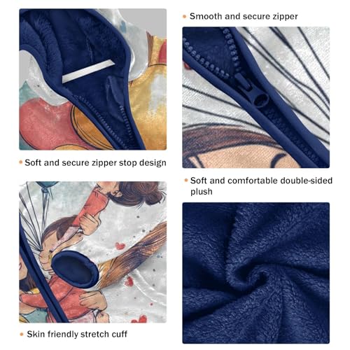 Balloons Girls Fleece Jacket Girls Fall Jacket Girls Zip Up Hoodie Girls Sherpa Jacket 2-10T3