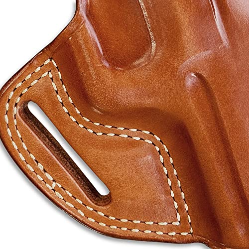 Premium Leather Three Slot Pancake Concealed Carry Owb Holster With Thumb Break Fits Springfieldd Xdm 9/40/45 Full Size 4.5" Bbl, Right Hand Draw, Brown Color #1336# #TOP6