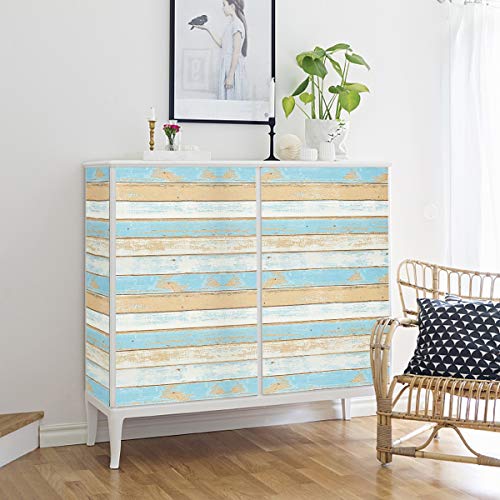 SUNBABY Peel and Stick Wallpaper Wood Wallpaper Self-Adhesive Removable Wallpaper Wall Decor for Home Refurbish Decoration (17.71’’ X 118.11’’) Three-Color Wood Grain Wall Paper
