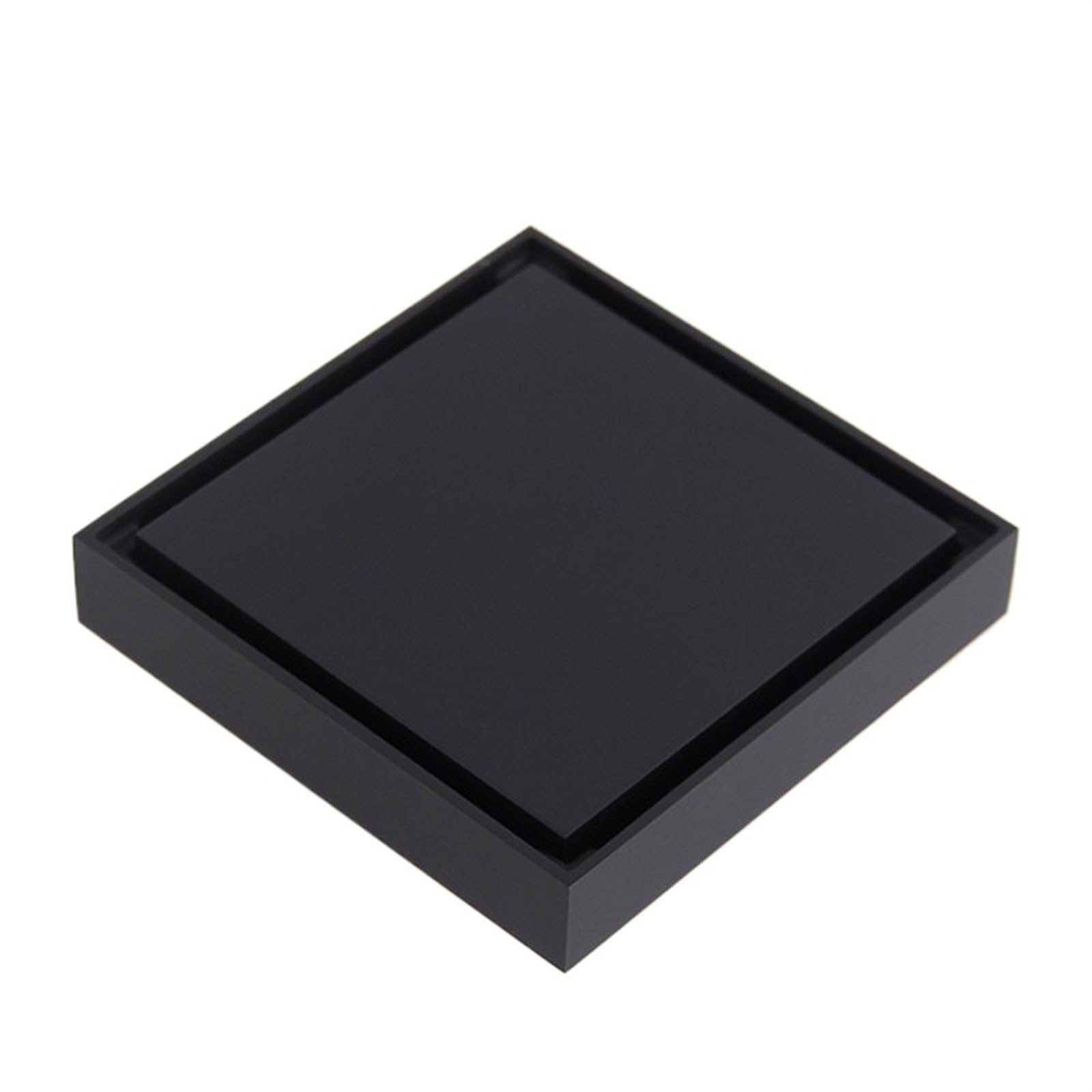 Floor Drain Brass Shower Drain Bathroom Floor Tile Square Anti-odor 100X100 for Hair Waste Bathroom(Black)