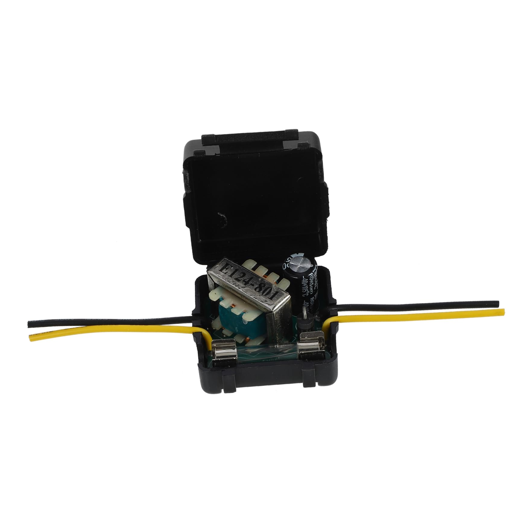 JECOMPRIS Automotive Power Filter The Auto Car Signal Noise Suppressor Power Filter for Car Ground Loop Noise Isolator Car Stereo Noise Alternator Noise Filter Black Metal Plastic