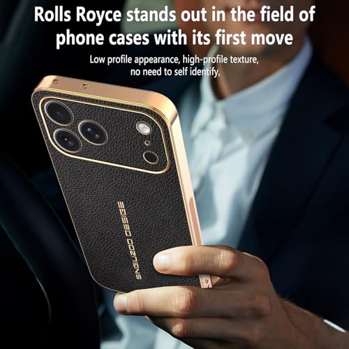 Housse iPhone 17 coque cuir noir anti-choc avec support magnétique
